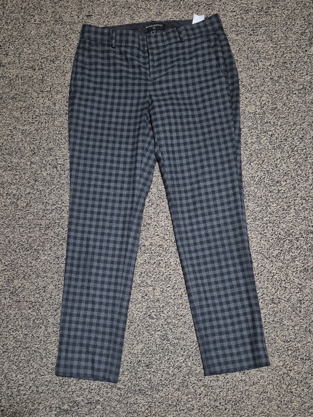 Banana Republic Women's Gray And Black Gingham Dress Pants